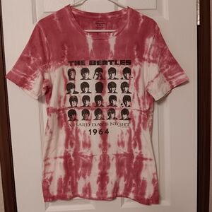 Abercrombie & Fitch The Beatles 1964 Hard Days Night Faded Red Tie-dye T-Shirt M